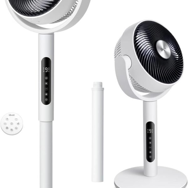 Standing Fan for Bedroom, CirculAir 120° Oscillating, Quiet 20dB, 9 Speeds, 4 Modes