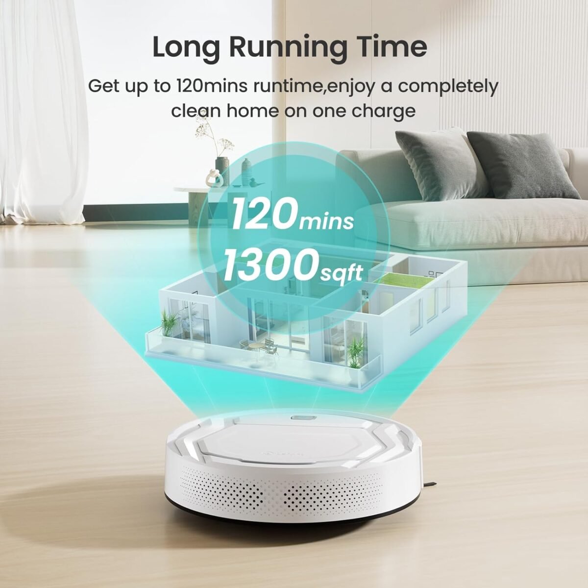 Vacuum Cleaner, Strong Suction, 120 Mins Runtime, Slim, Low Noise, Automatic Self-Charging - Image 4