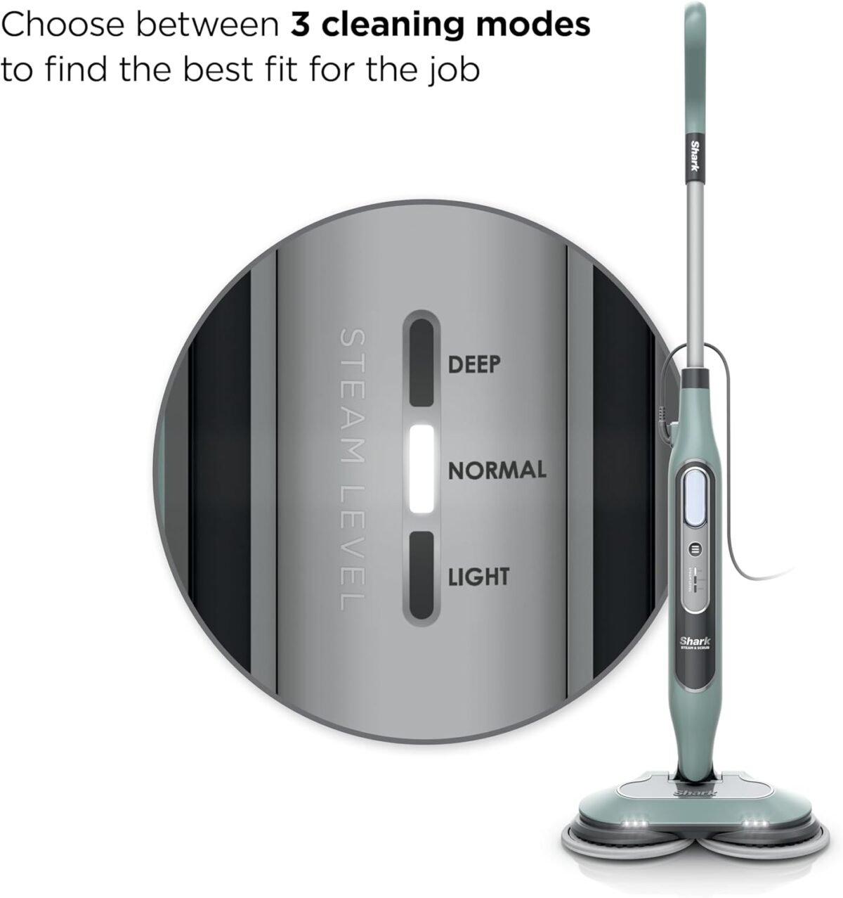 Scrub Steam Mop, All-in-One Scrubbing and Sanitizing Hard Floor Cleaner, LED Headlights - Image 3