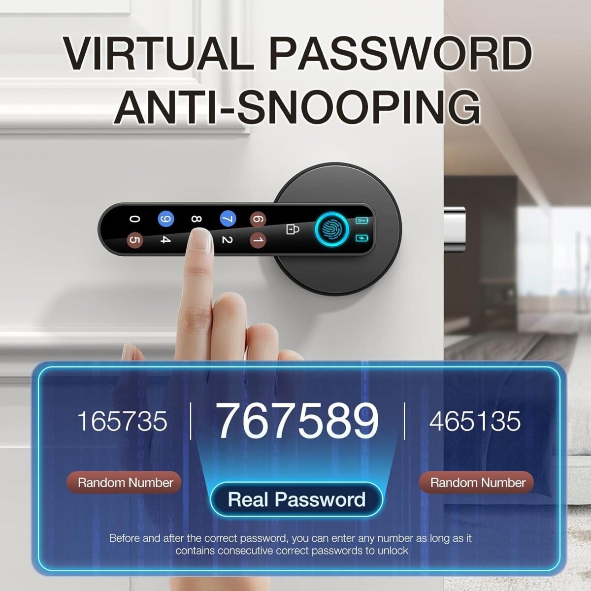 Fingerprint Door Lock- Smart Door knob,biometric Door Lock with passcode keypad keyless Entry Door Handle - Image 6