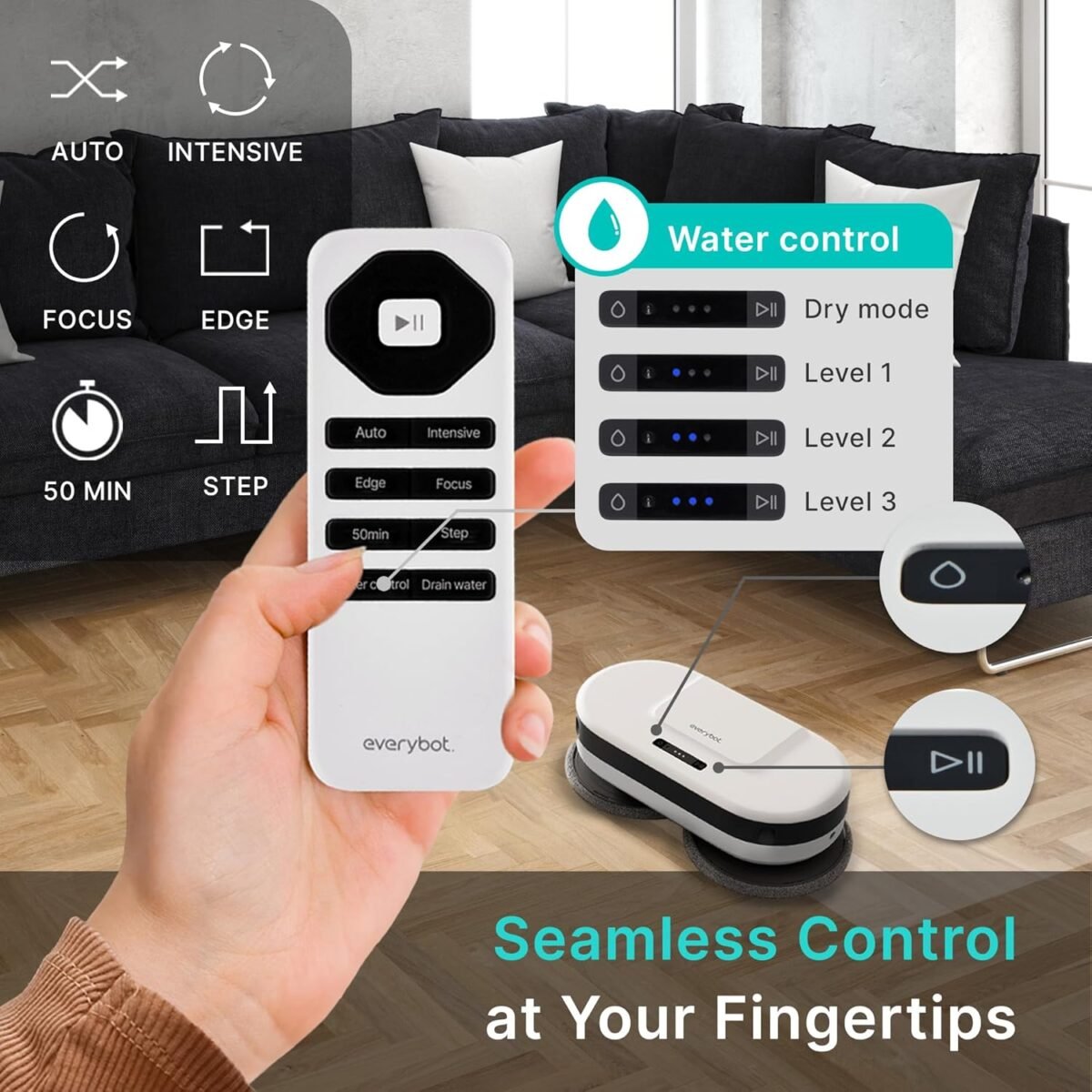 Robot Mop - Upgraded in 2024 | World’s First Spin MOP Cleaning | Wheel-Less Solution - Image 7