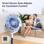 Standing Fan for Bedroom, CirculAir 120° Oscillating, Quiet 20dB, 9 Speeds, 4 Modes - Image 3