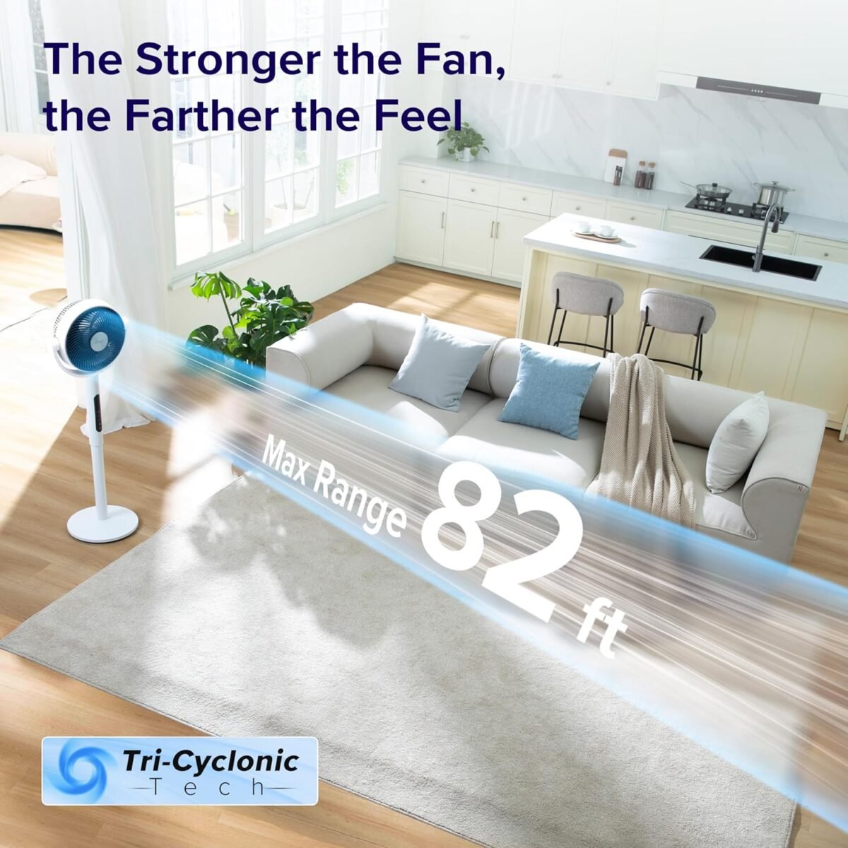 Standing Fan for Bedroom, CirculAir 120° Oscillating, Quiet 20dB, 9 Speeds, 4 Modes - Image 6
