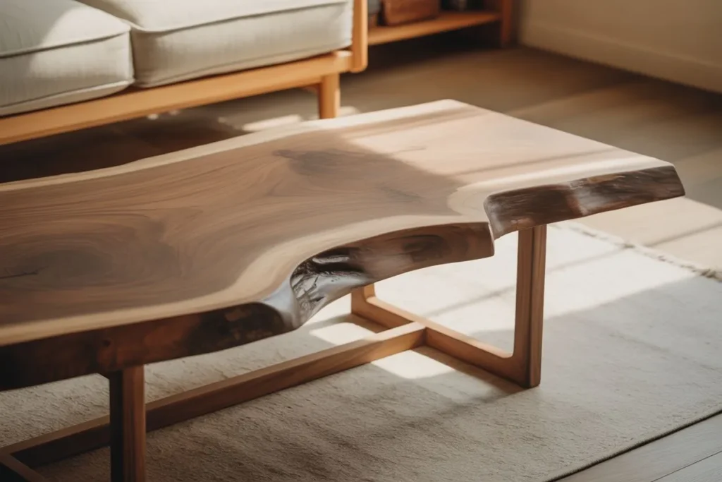 A Live-Edge Wooden Coffee Table as Functional Sculpture