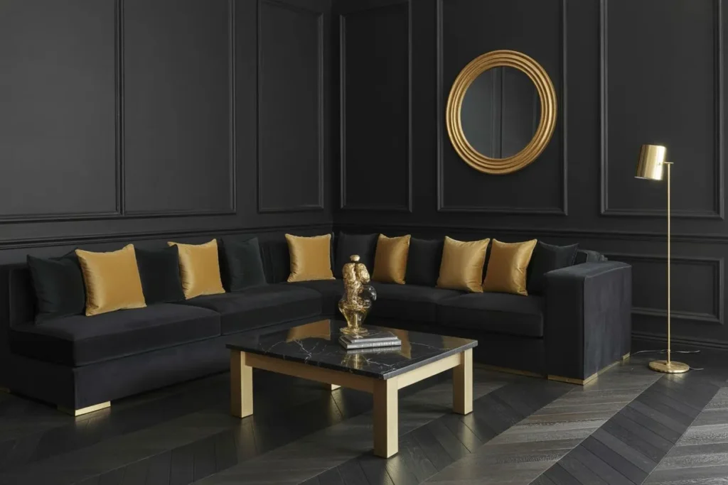 Black and Gold Color Scheme for High Contrast Luxury