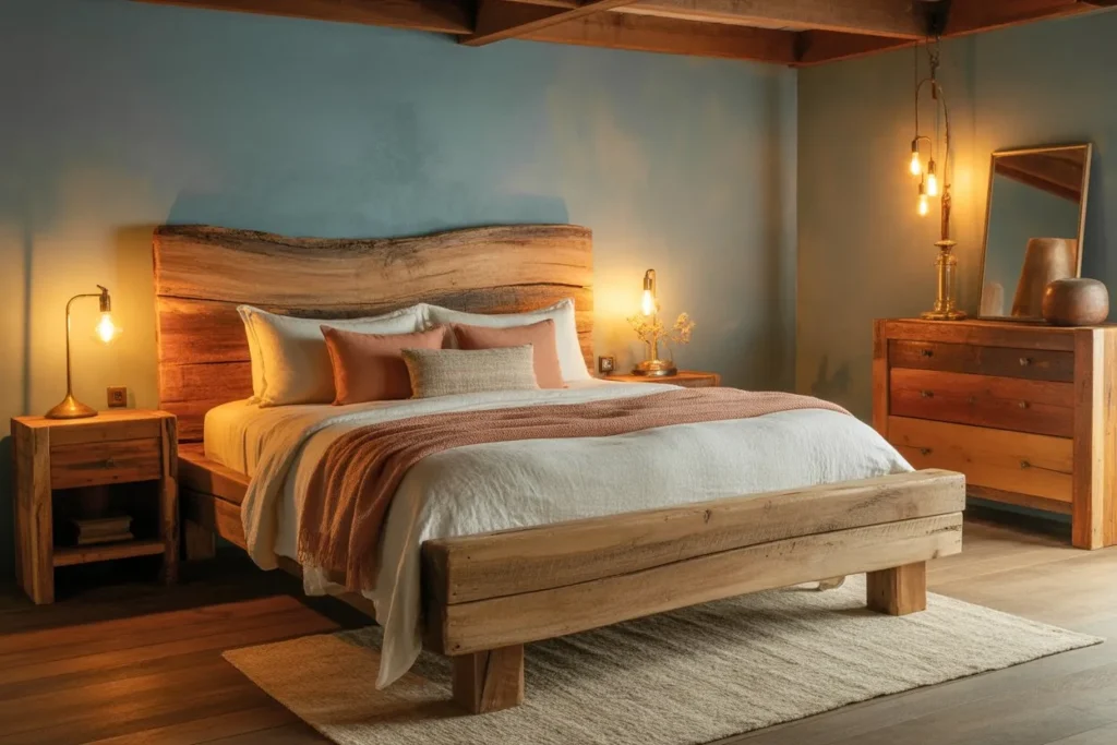 Blue With Rustic Wood Elements