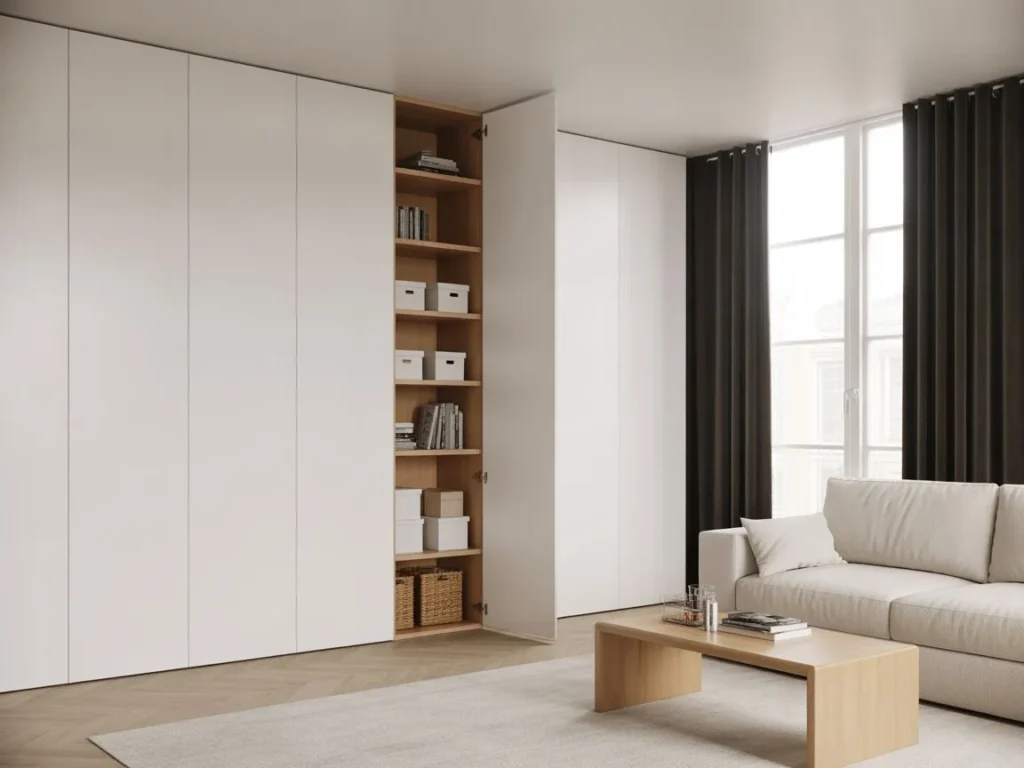 Built-In Storage Cabinets with Seamless Design