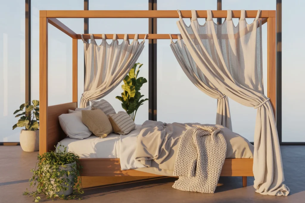 Canopy Bed with Flowing Drapes
