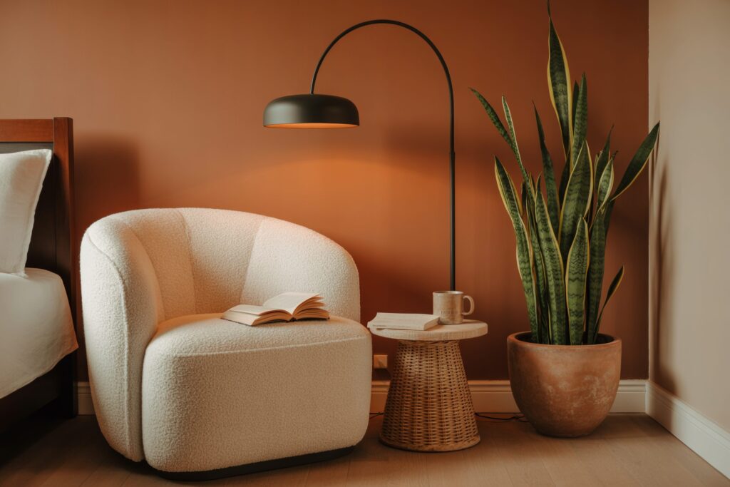 Corner Nook with a Chair and a Floor Lamp