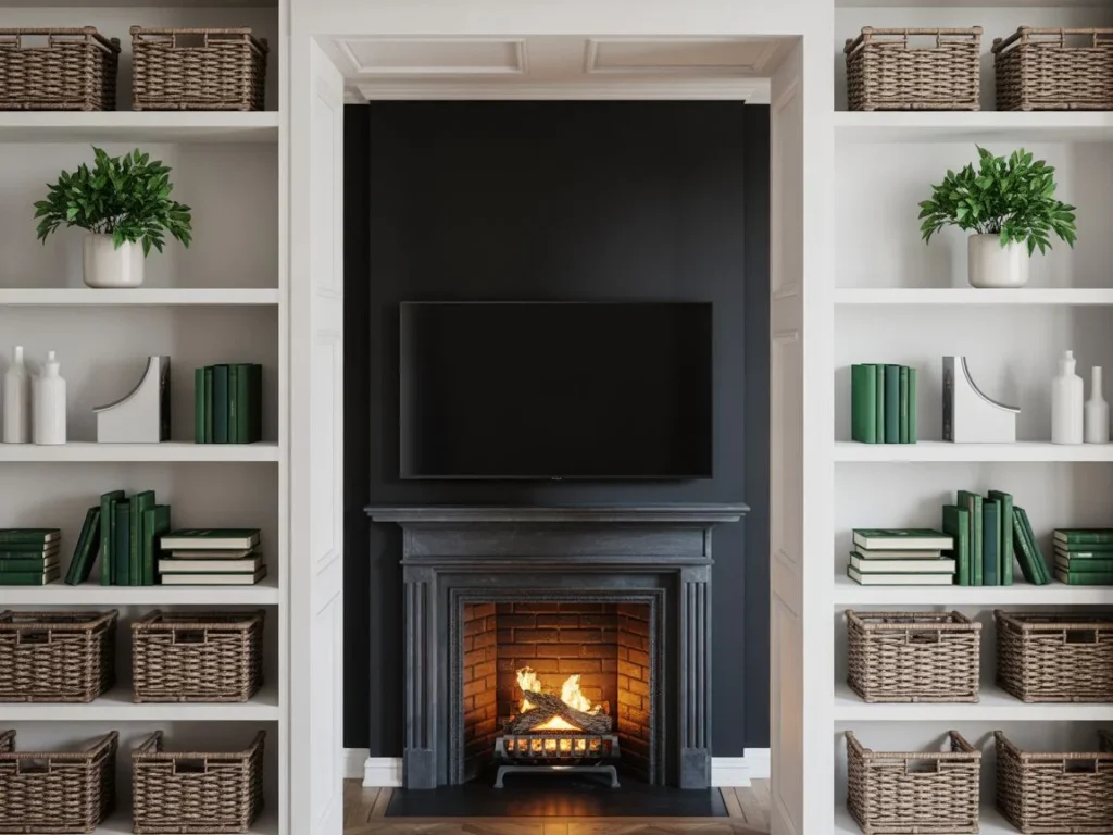 Fireplace Surround Built-In Shelving