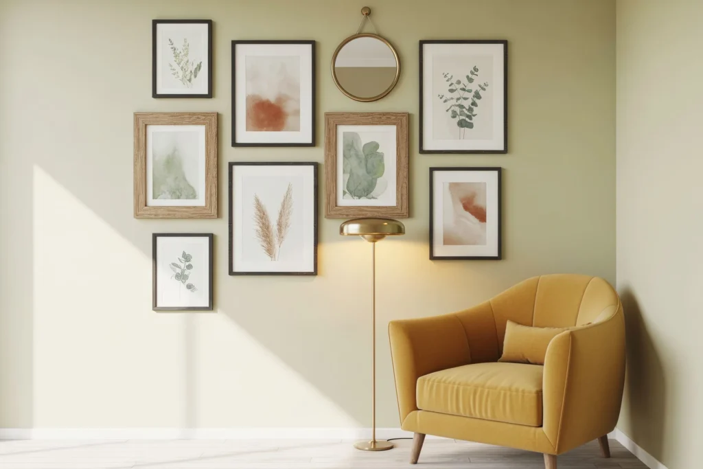 Gallery Wall With Eclectic Art Prints