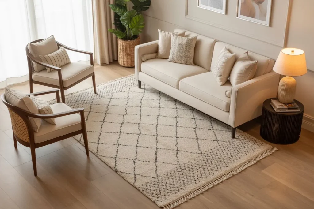 Large Rug to Define the Seating Area