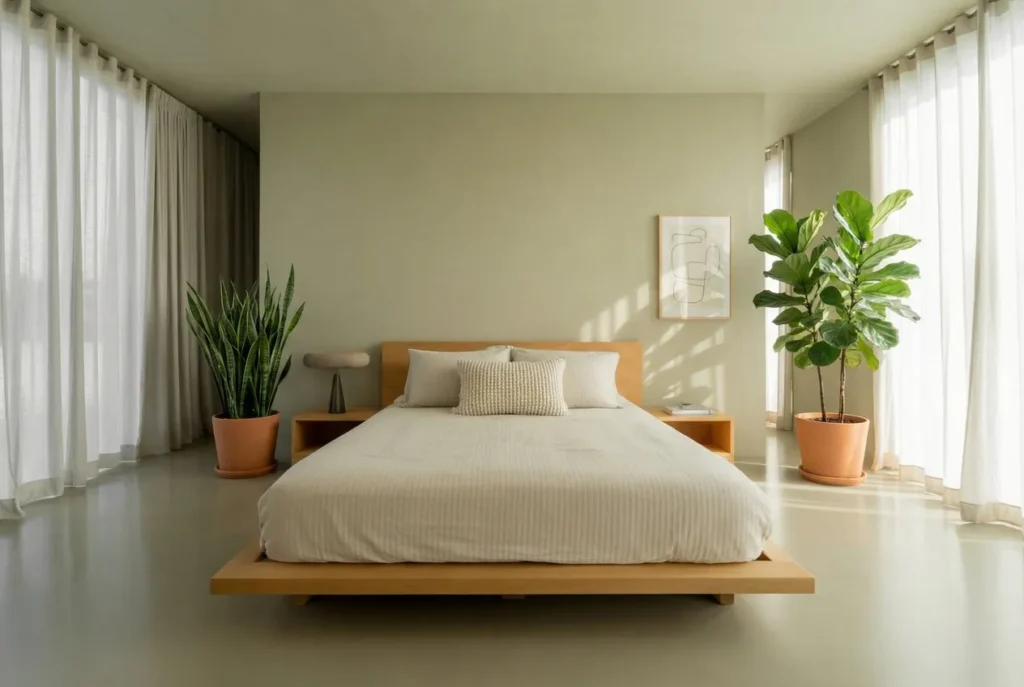 Light Grey Minimalist Bedroom