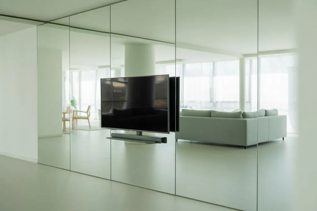 Mirrored Wall Behind the TV