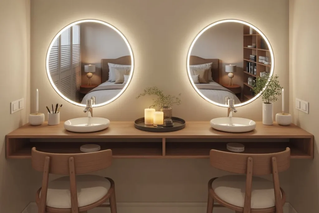 Shared Vanity Area with Dual Access