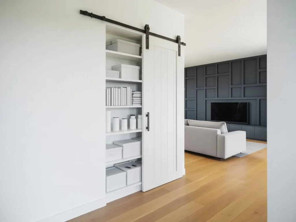 Sliding Barn Door Cabinet Storage