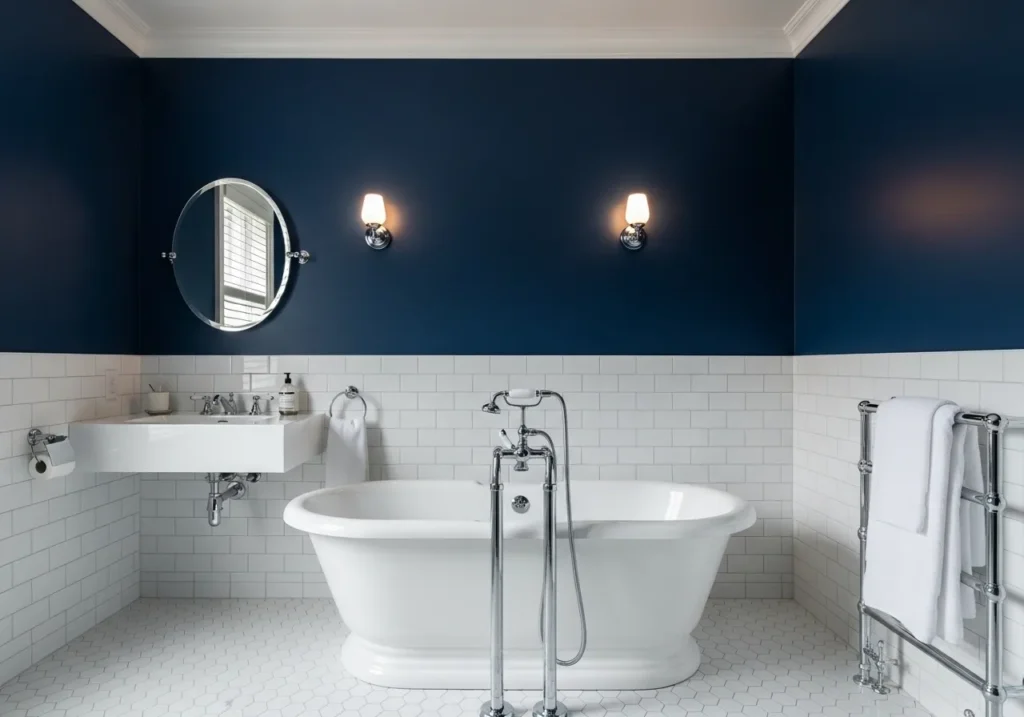 Deep Navy Blue for a Bold and Beautiful Bathroom