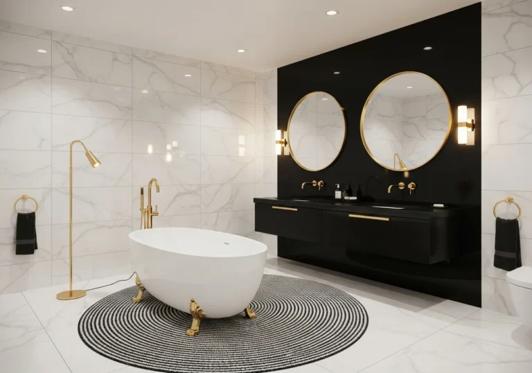 Black White and Gold Bathroom Ideas