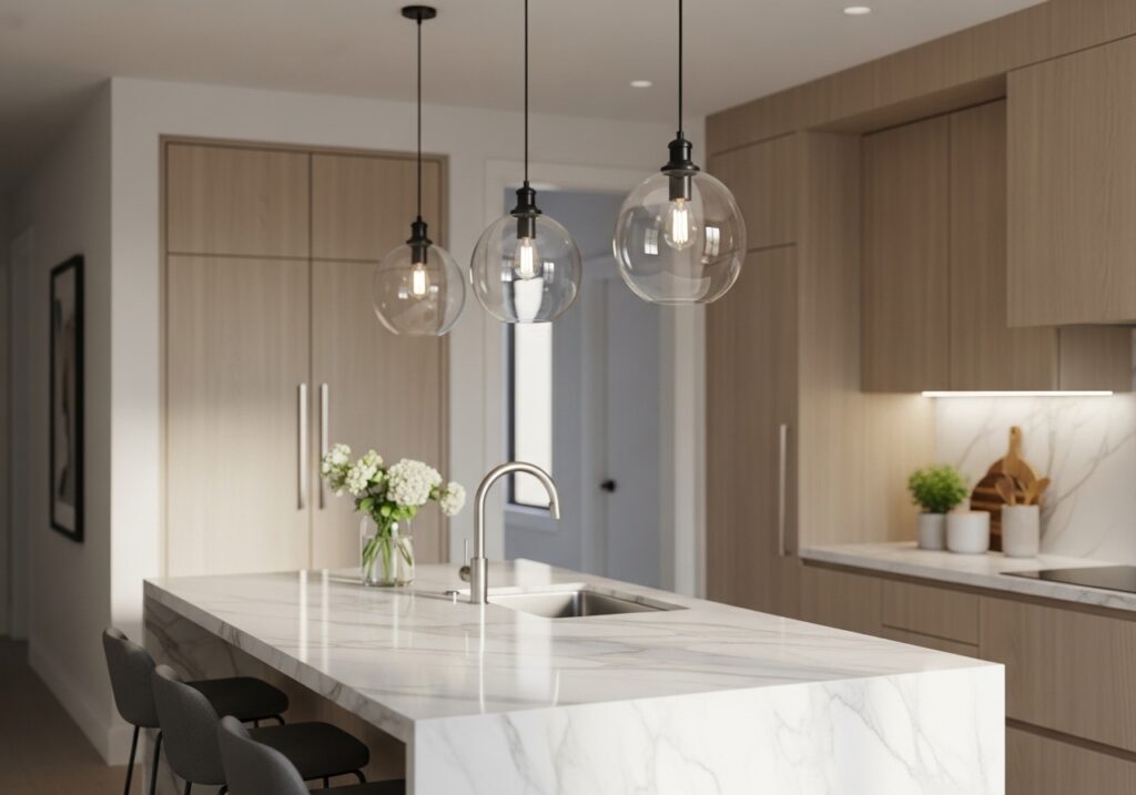 Modern Glass Pendant Trio