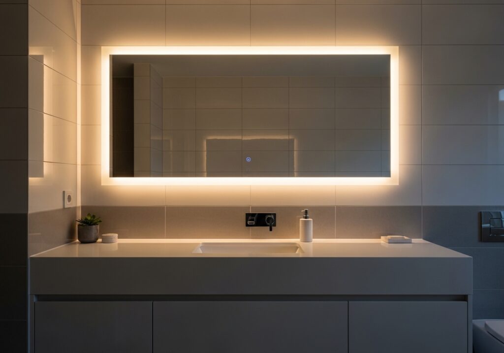 Backlit Mirrors for Soft Bathroom Glow