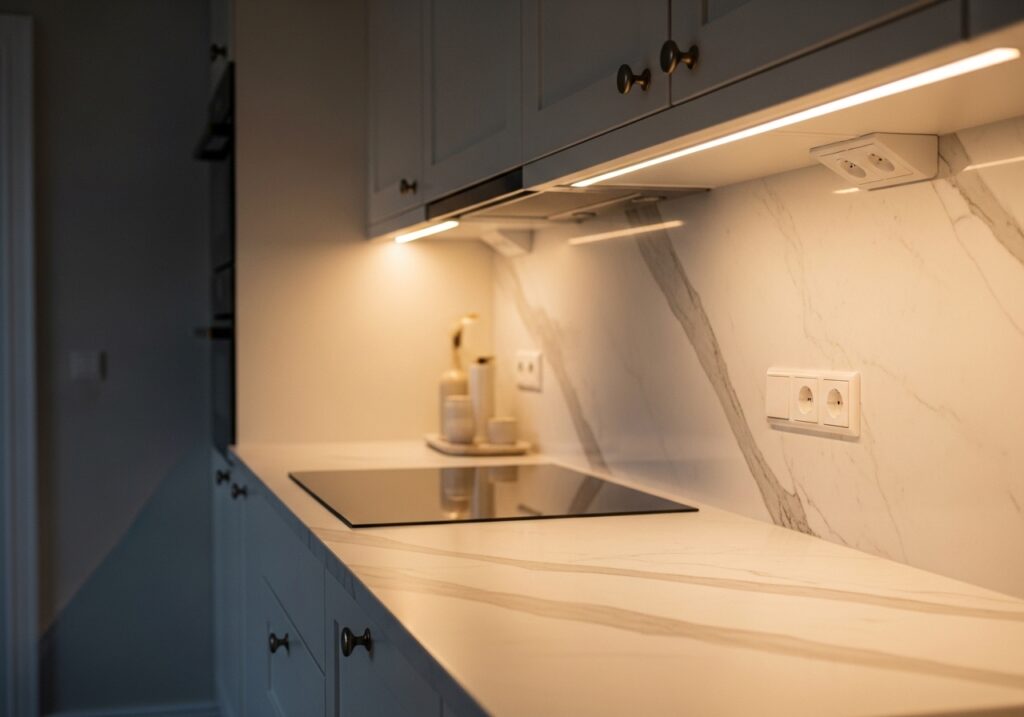 Under Cabinet Lighting for Kitchen Warmth