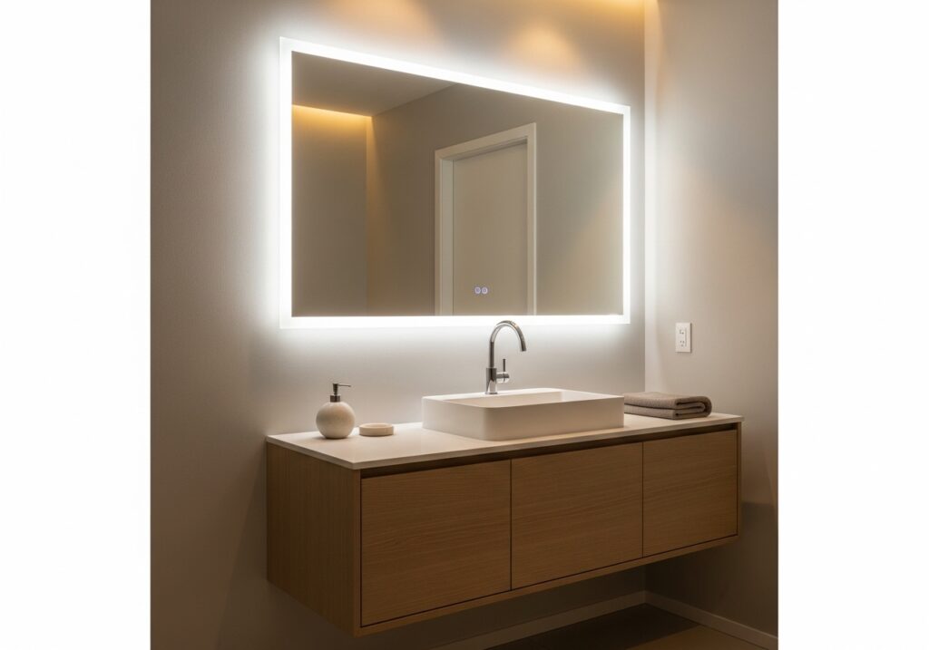 Backlit LED Mirror for Soft Glow