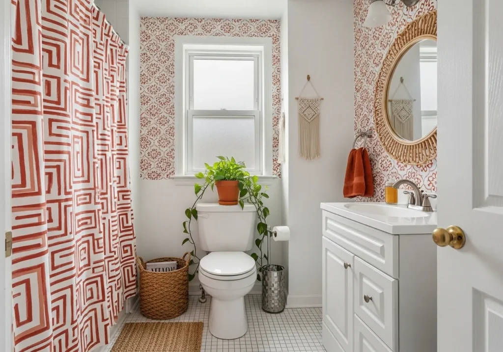 Boho Apartment Bathroom Makeover