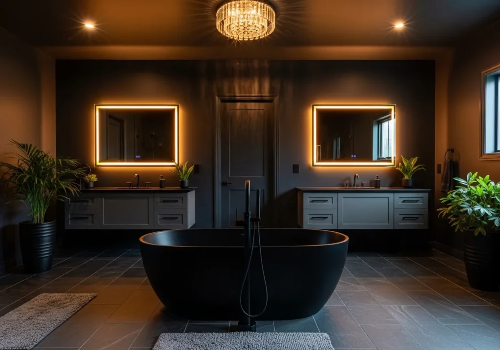 Charcoal Dark Moody Color for a Dramatic Master Bath