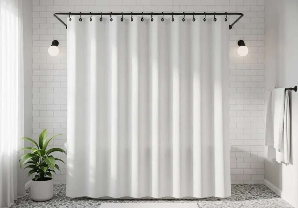 Shower Curtain in a Solid Neutral