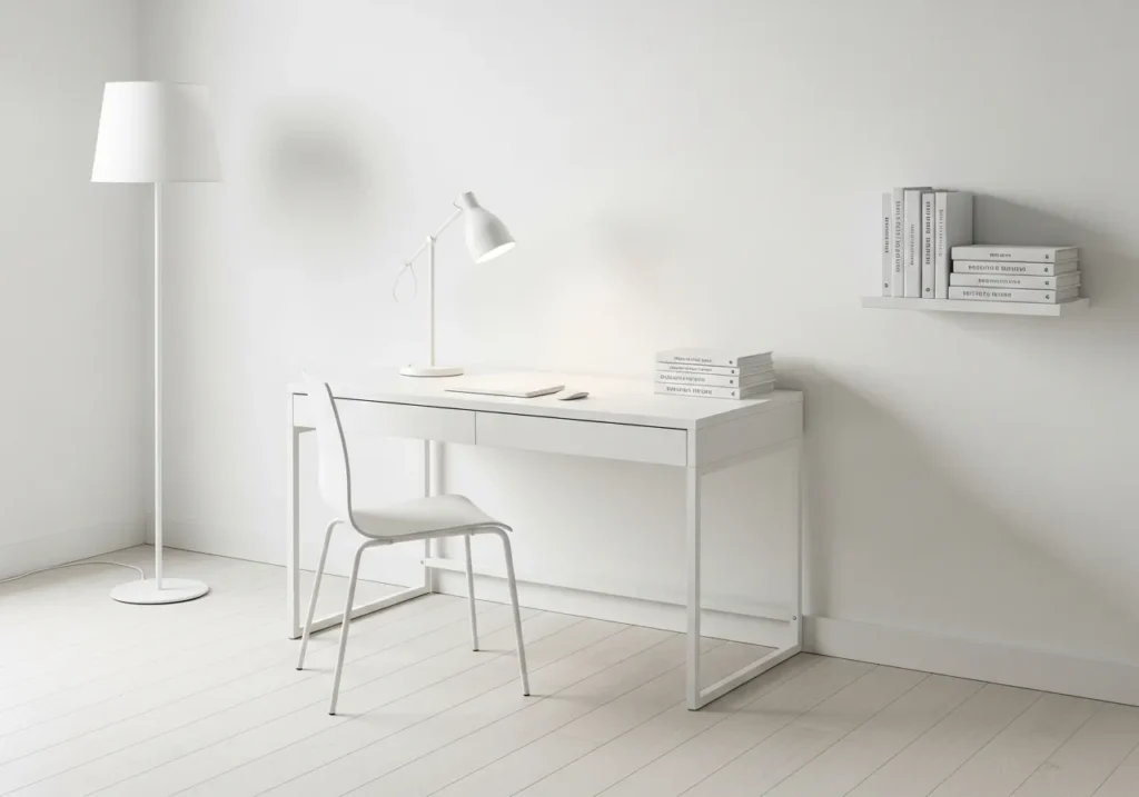 Elegant White Office Design