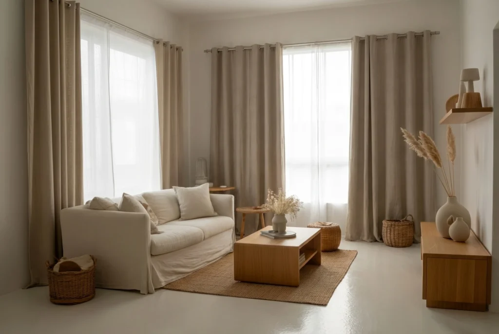 Neutral Curtains for White Walls