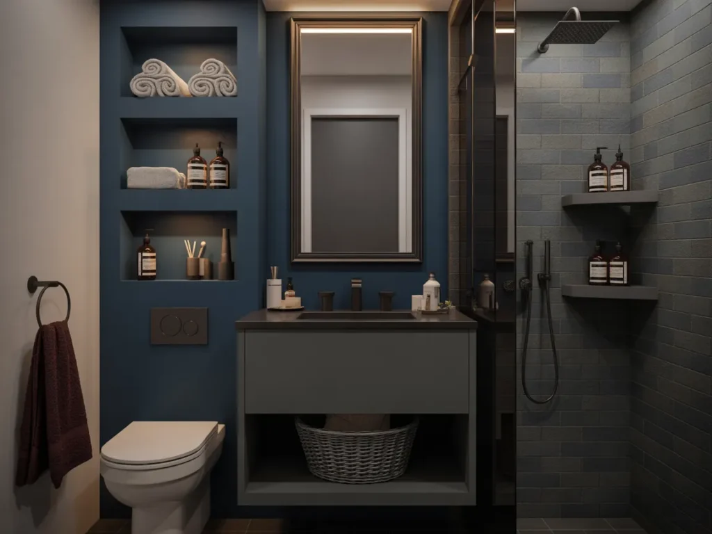Tiny Bathroom Storage Solution Design