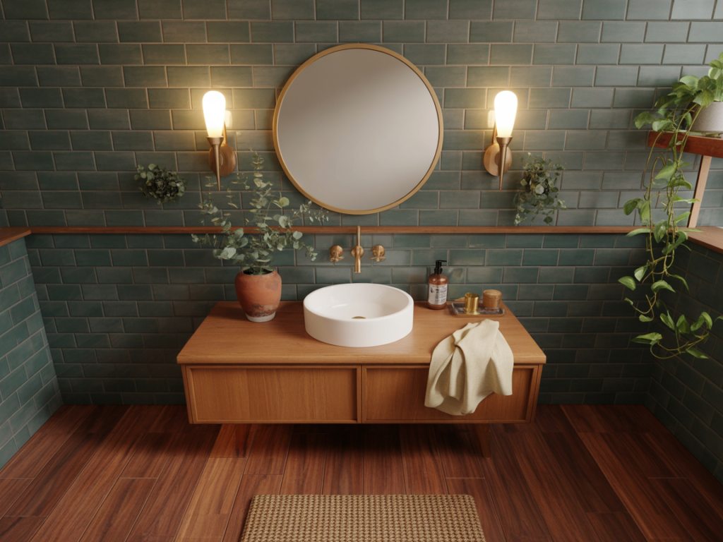 Round Mirror for Single Sink Vanities