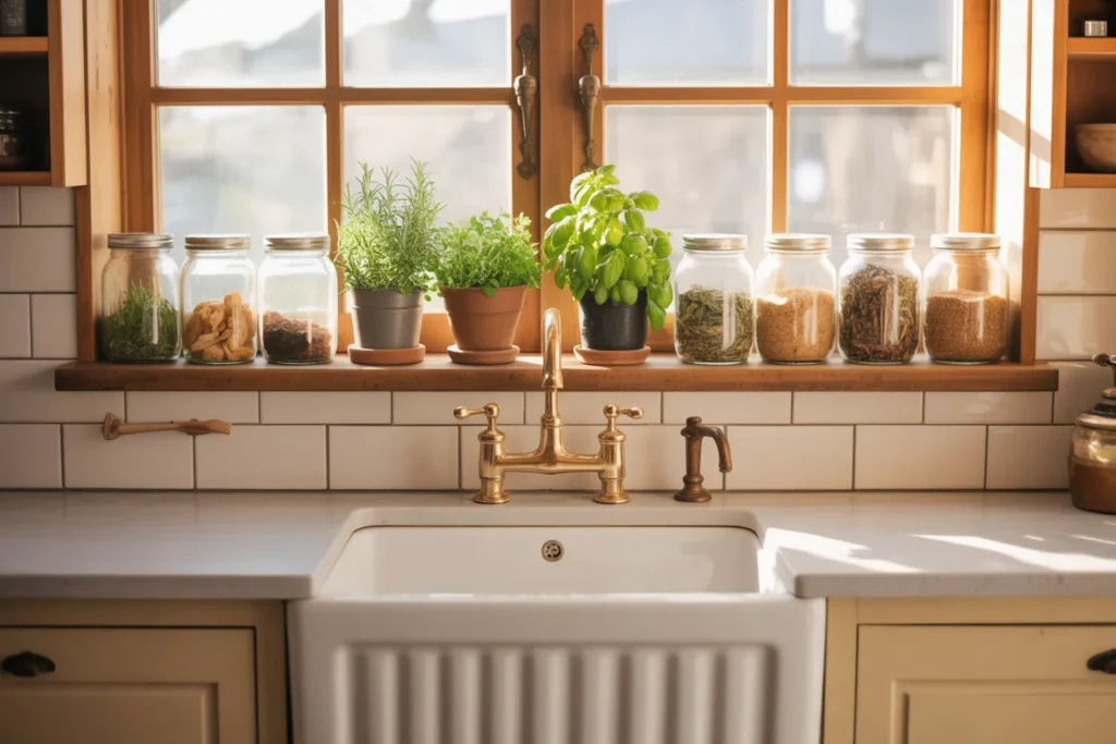 Open Shelves Above the Sink