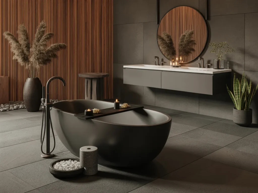 Freestanding Black Soaking Tub