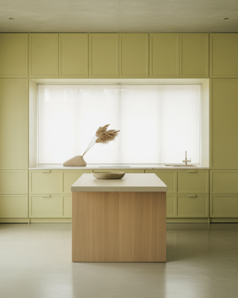 Japandi: Pale Celery + Raw Wood