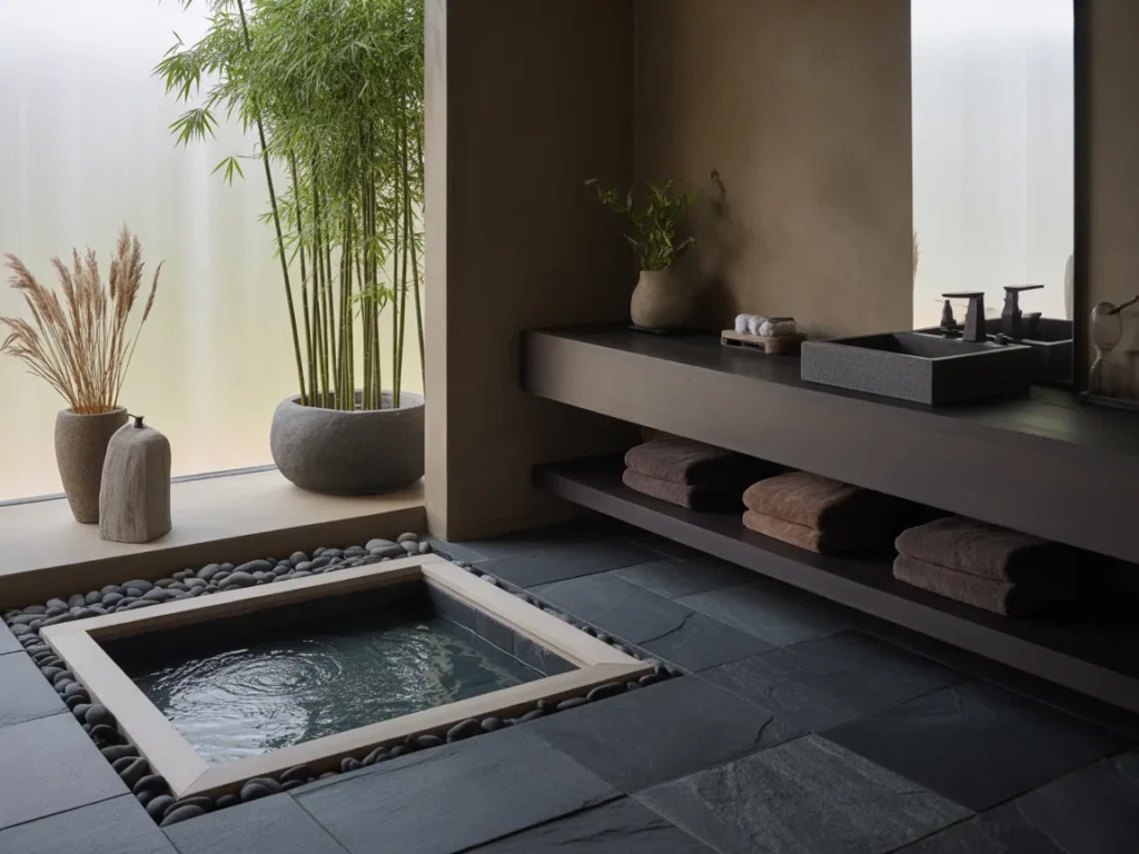 Warm Japandi Bathroom