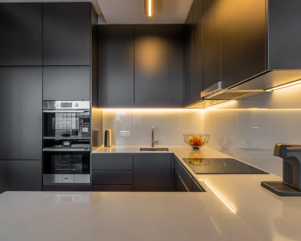 Modern Black Compact Kitchen
