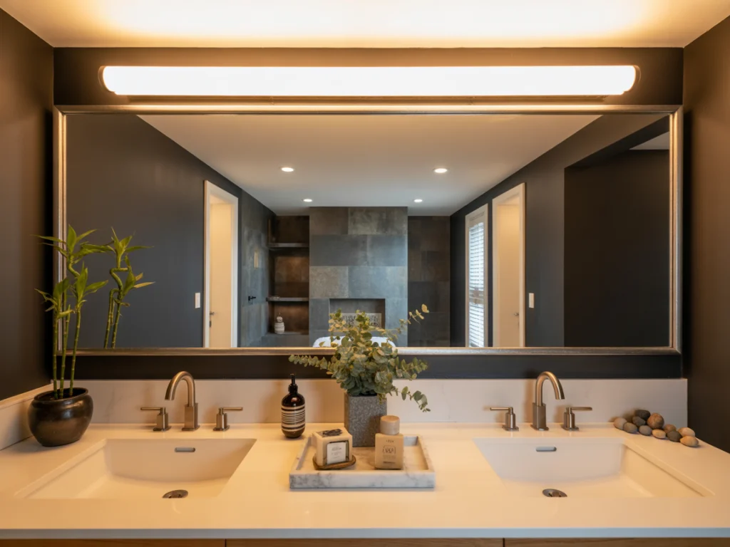 Double Sink Long Horizontal Mirror