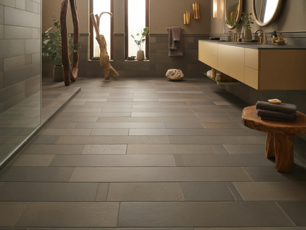 Large Format Neutral Stone Look Floor Tile