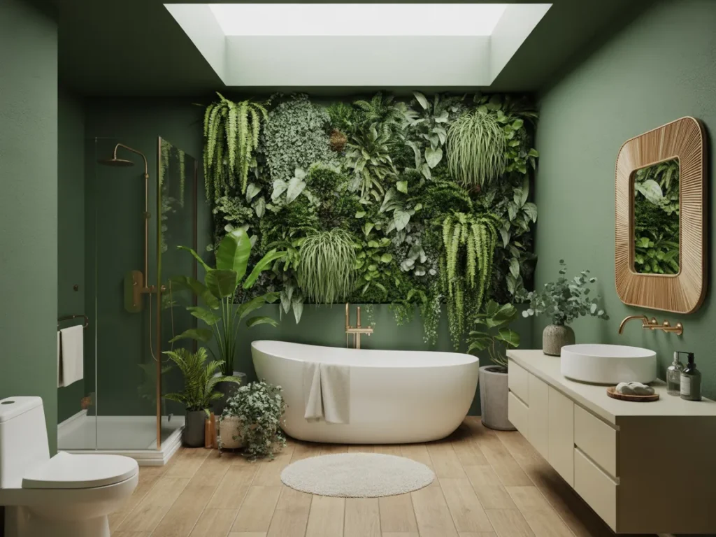Green Botanical Spa Bathroom