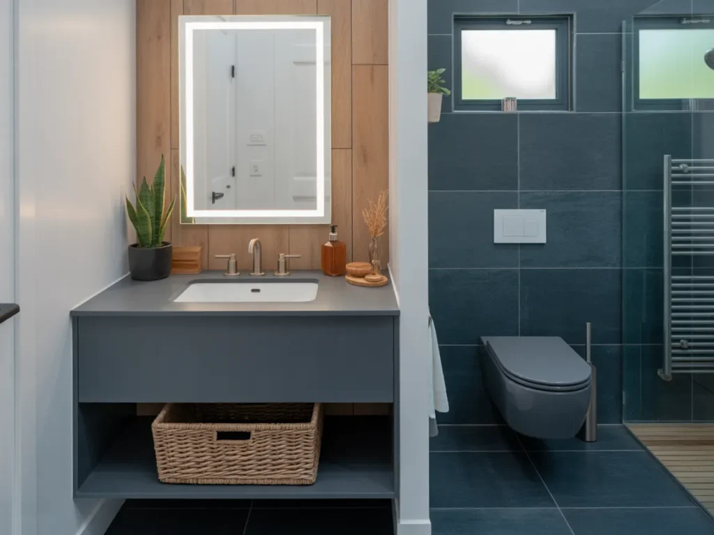 Floating Wall-Mounted Vanity for Small Space