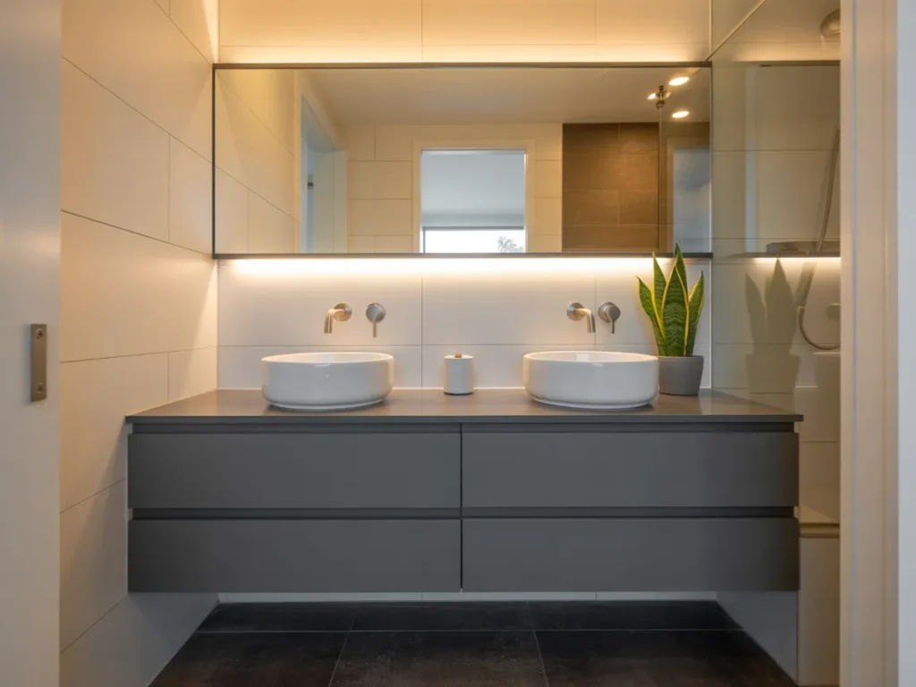 Modern Double Sink Vanity for Shared Small Bathrooms