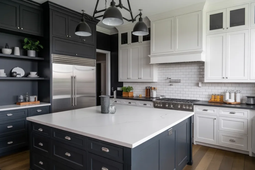 Matte Black Lowers With White Shaker Uppers — The Modern Farmhouse Statement