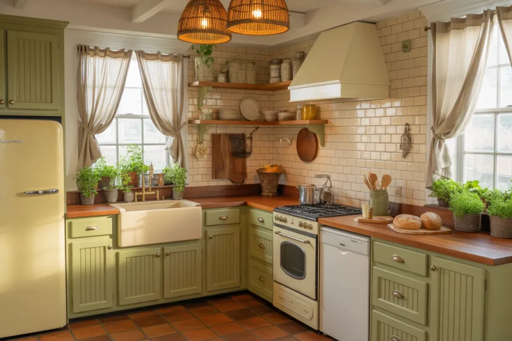 Sage Green Lowers With Creamy White Uppers — The Organic Cottage Kitchen