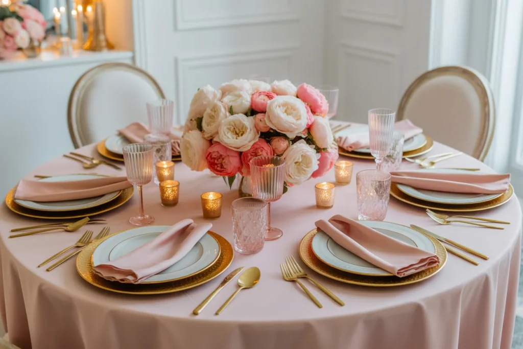 Pink and Gold Birthday Table
