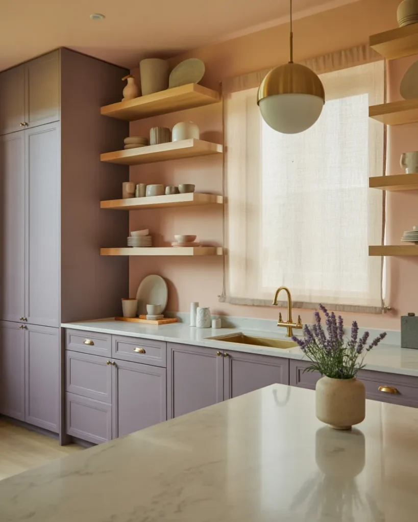Muted Lavender + Warm Greige kitchen color palette ideas