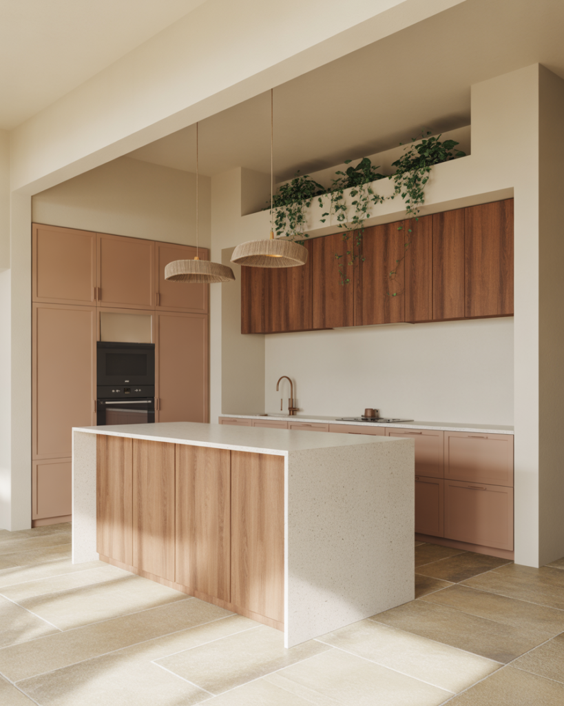 Warm Mushroom + White Oak kitchen ideas