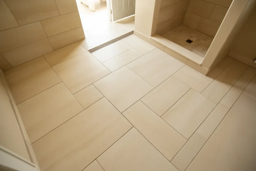 Lay Large-Format Floor Tiles to Visually Expand the Room