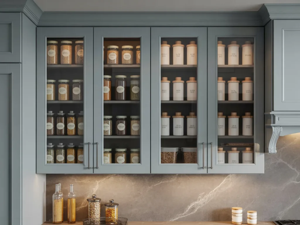 Glass Door Pantry Cabinets